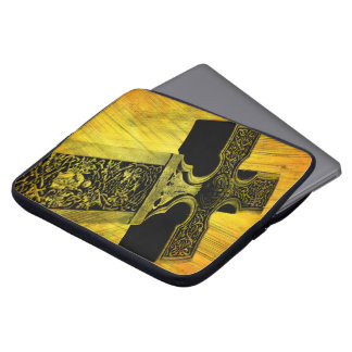Celtic Cross Grunge Laptop Computer Sleeve