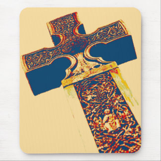 Celtic Cross Grunge Mouse Pad