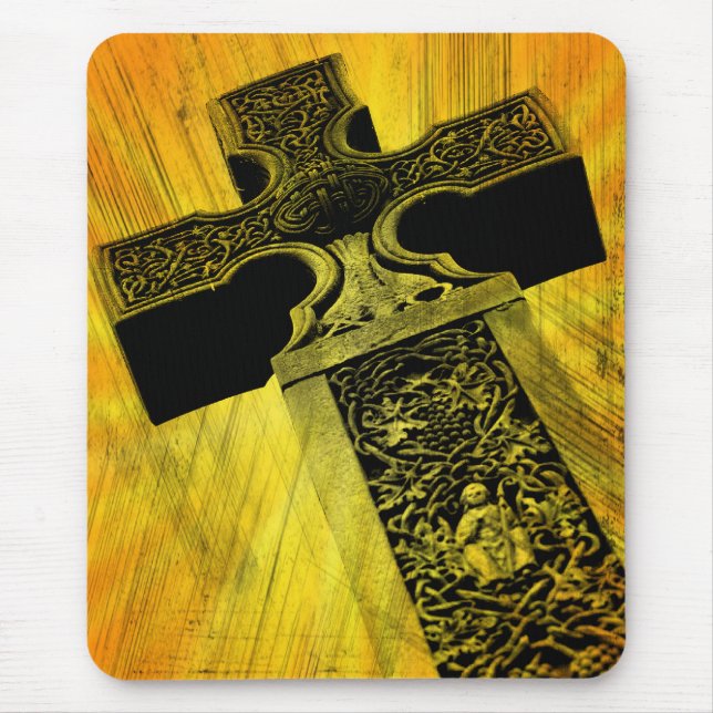 Celtic Cross Grunge Mouse Pad (Front)