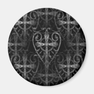 Celtic cross in heart gothic crypt door magnet