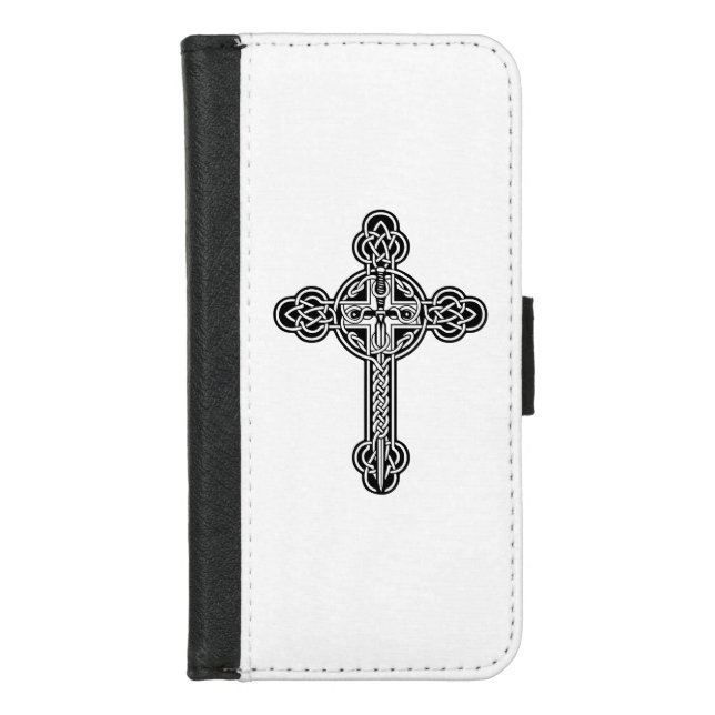 Celtic cross iPhone wallet case (Front)
