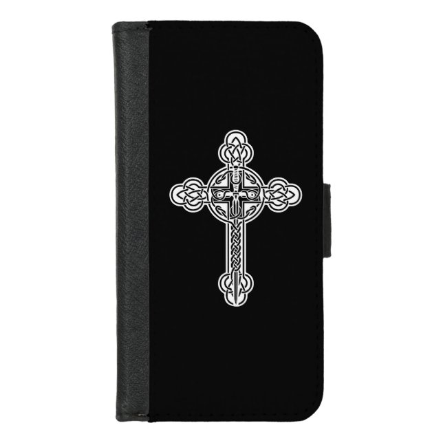Celtic cross iPhone wallet case (Front)