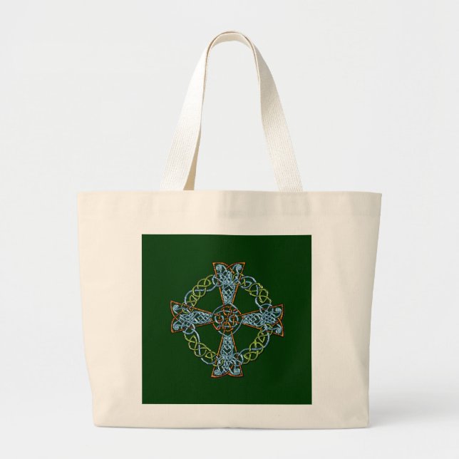 Celtic Cross Irish Art History Collection Large Tote Bag (Front)
