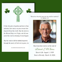 Celtic Cross Irish Funeral Memorial Prayer Cards