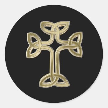 Celtic Cross Knot Classic Round Sticker by igorsin at Zazzle
