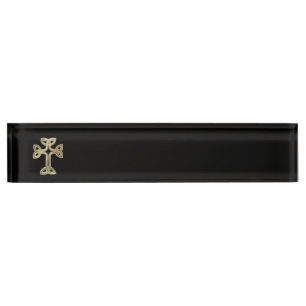 Celtic cross knot desk name plate