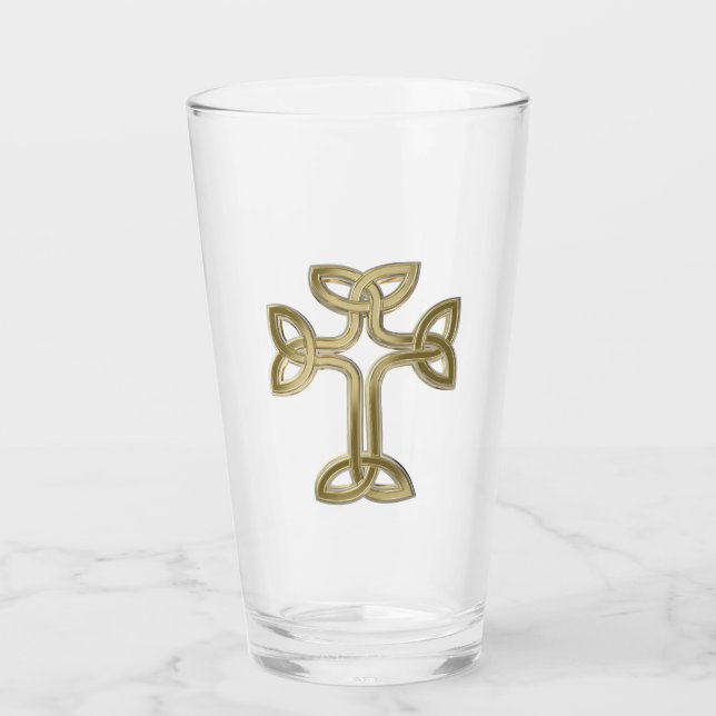 Celtic cross knot glass (Front)