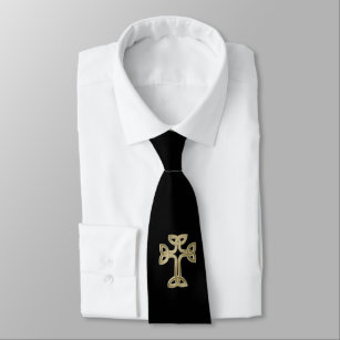 Celtic cross knot neck tie