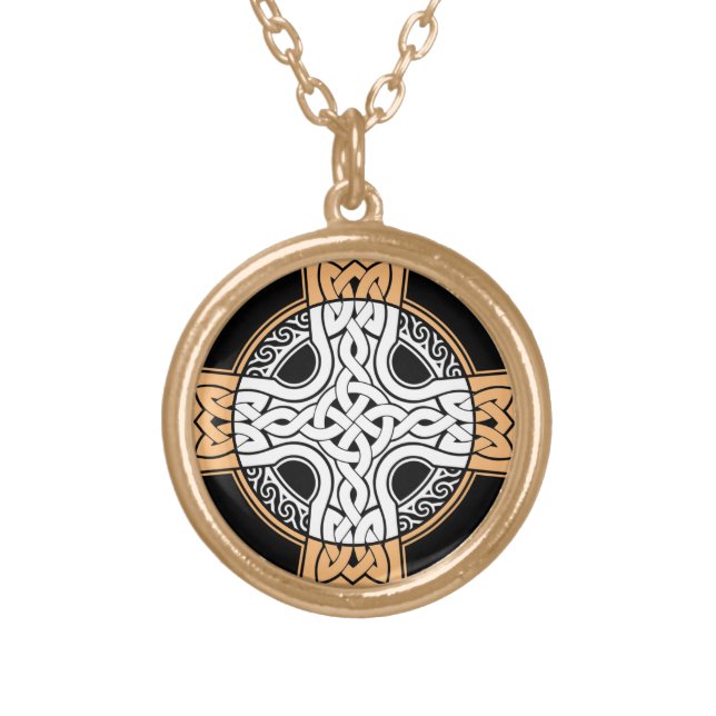 Celtic cross necklace, norse jewelry (Front)