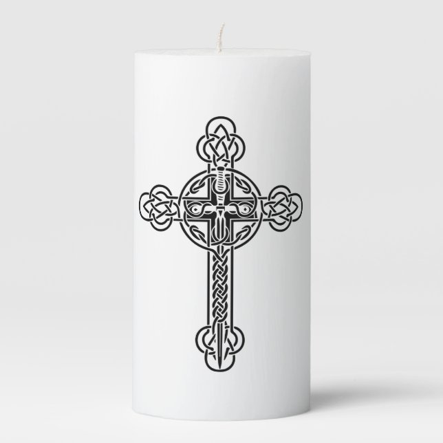 Celtic cross pillar candle (Front)