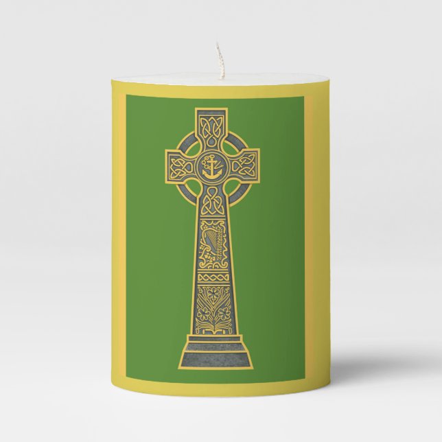 Celtic Cross Pillar Candle (Front)