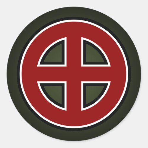 Celtic Cross red white  black on green Classic Round Sticker
