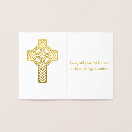 Celtic Cross | Religious Foil Card | Zazzle