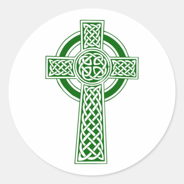 Celtic Cross round sticker (Front)