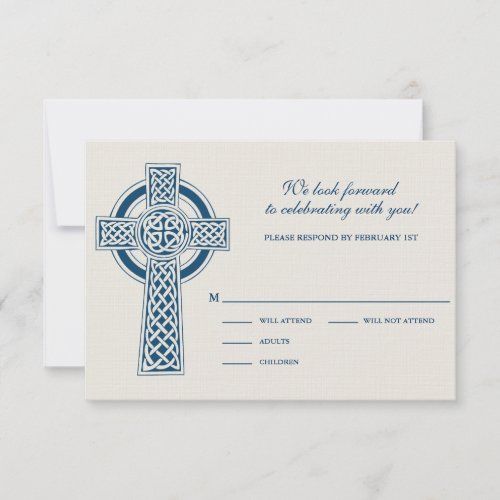 Celtic Cross RVSP Card Invitation