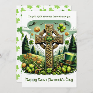 Celtic Cross: Saint Patrick's Day Celebration Holiday Card