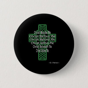Celtic Cross Shirt St Patrick's Prayer Christian  Button