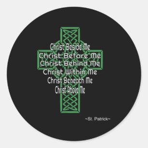Celtic Cross Shirt St Patrick's Prayer Christian  Classic Round Sticker