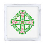 Celtic cross silver finish lapel pin