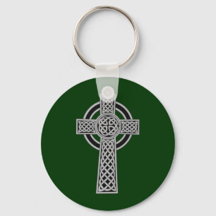 Celtic Cross - Silver Keychain