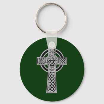 Celtic Cross - Silver Keychain by Pot_of_Gold at Zazzle
