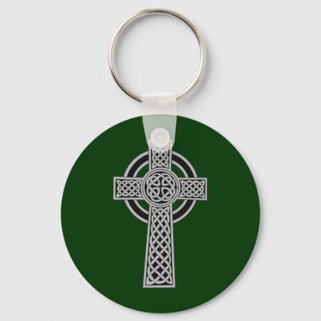 Celtic Cross - Silver Keychain