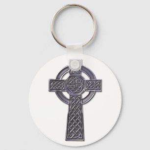 Celtic Cross - Silver Keychain