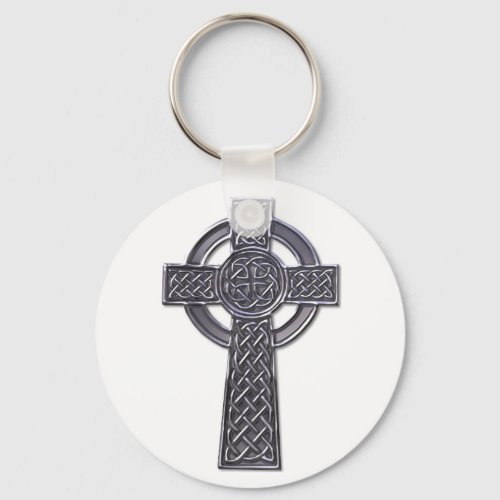 Celtic Cross _ Silver Keychain