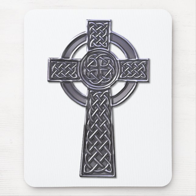 Celtic Cross - Silver Mouse Pad (Front)