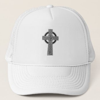 Celtic Cross - Silver Trucker Hat by Pot_of_Gold at Zazzle