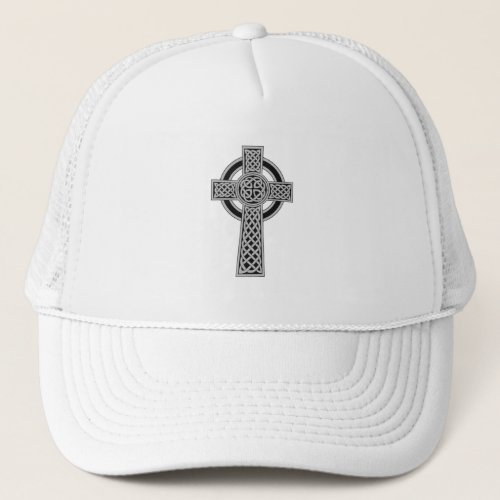 Celtic Cross _ Silver Trucker Hat