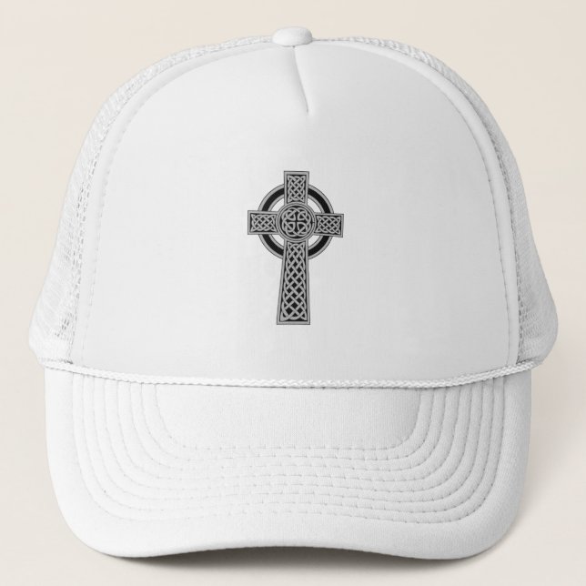 Celtic Cross - Silver Trucker Hat (Front)