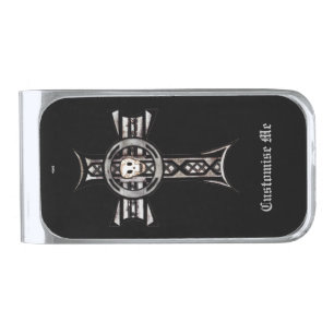 Celtic Cross & Skull (Silver) Money Clip
