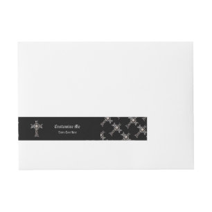 Celtic Cross & Skull (Silver) Wrap Around Address Label