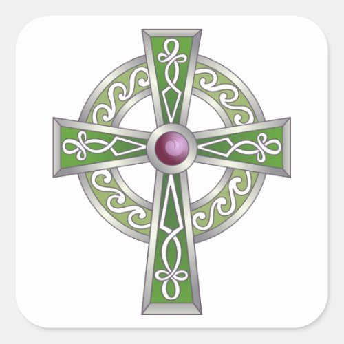 Celtic Cross Square Sticker
