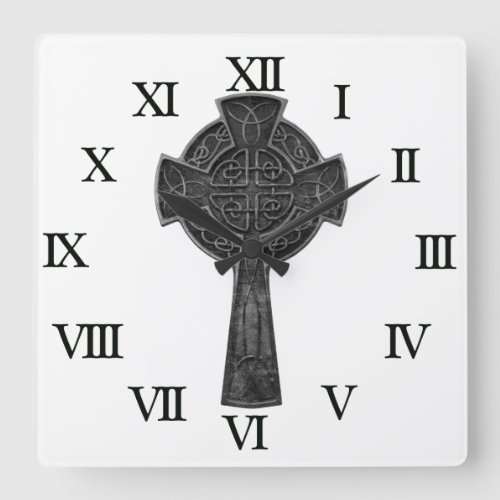 Celtic Cross Square Wall Clock