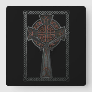 Celtic Cross Square Wall Clock