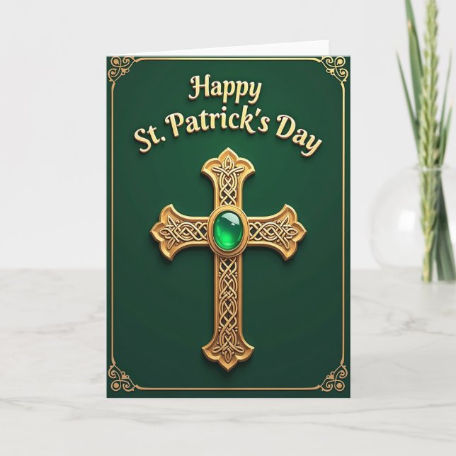 Celtic Cross St Patricks Day Card (Front)