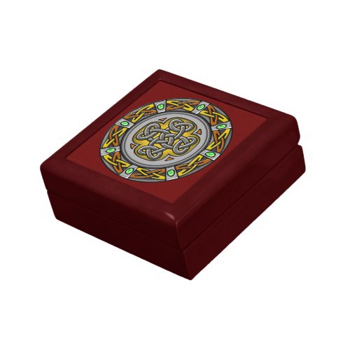 Celtic cross steel and leather jewelry box