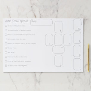 Celtic Cross Tarot Spread (large, simple) Paper Pad