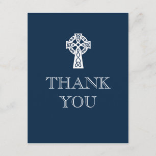 Celtic Cross Thank You Card - First Communion
