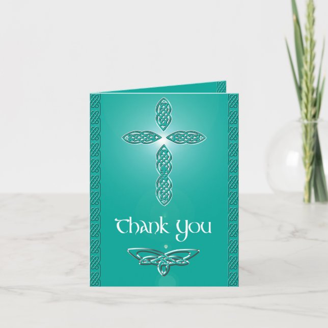 Celtic Cross Wedding Set Thank You Card (Front)