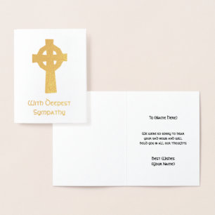 Celtic Cross - With Deepest Sympathy Wishes Foil Card