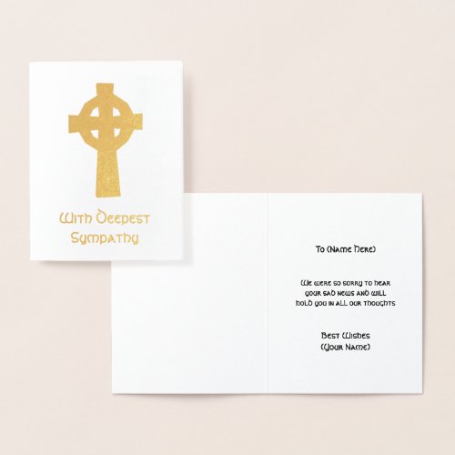 Celtic Cross _ With Deepest Sympathy Wishes Foil Card