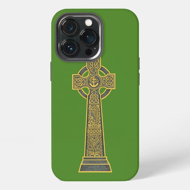 Celtic Cross with Harp Iphone Case (Back)