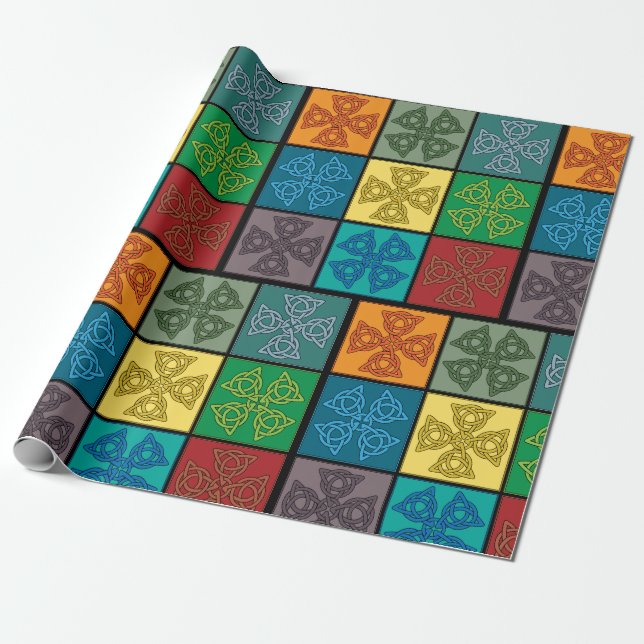 Celtic Crosses Wrapping Paper (Unrolled)