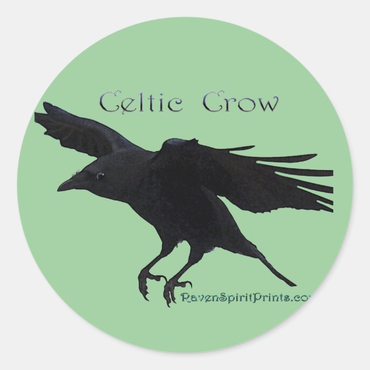 CELTIC CROW Collection Classic Round Sticker Zazzle