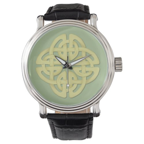 Celtic Custom Black Vintage Leather Watch