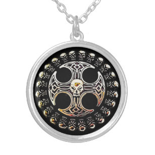 Celtic Death Circle Talisman Silver Plated Necklace