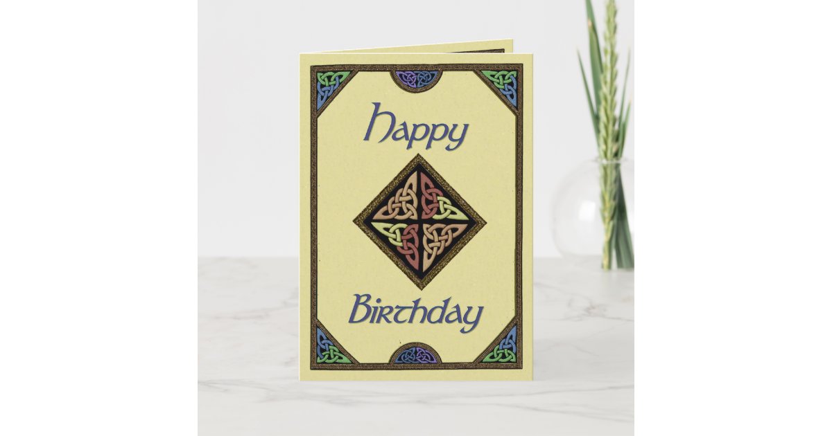 Celtic Design Birthday Card